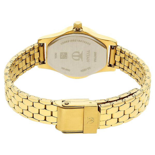 Titan Quartz Analog Champagne Dial Stainless Steel Strap Watch for Women - image number 4