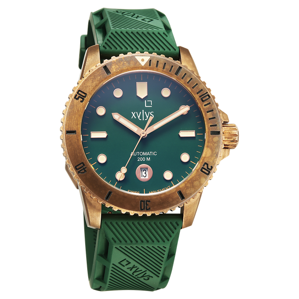 Xylys Mariana Swiss Analog with Date Green Dial Geniune Leather Strap Watch For Men - image number 1