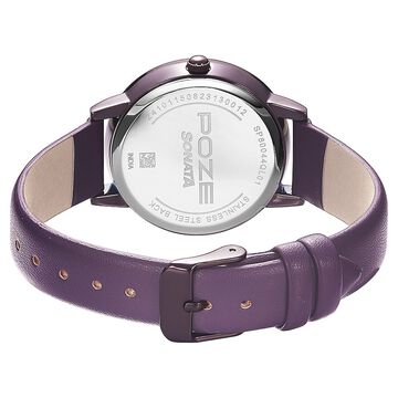 Poze by Sonata Quartz Analog Purple Dial PU Leather Strap Watch for Women