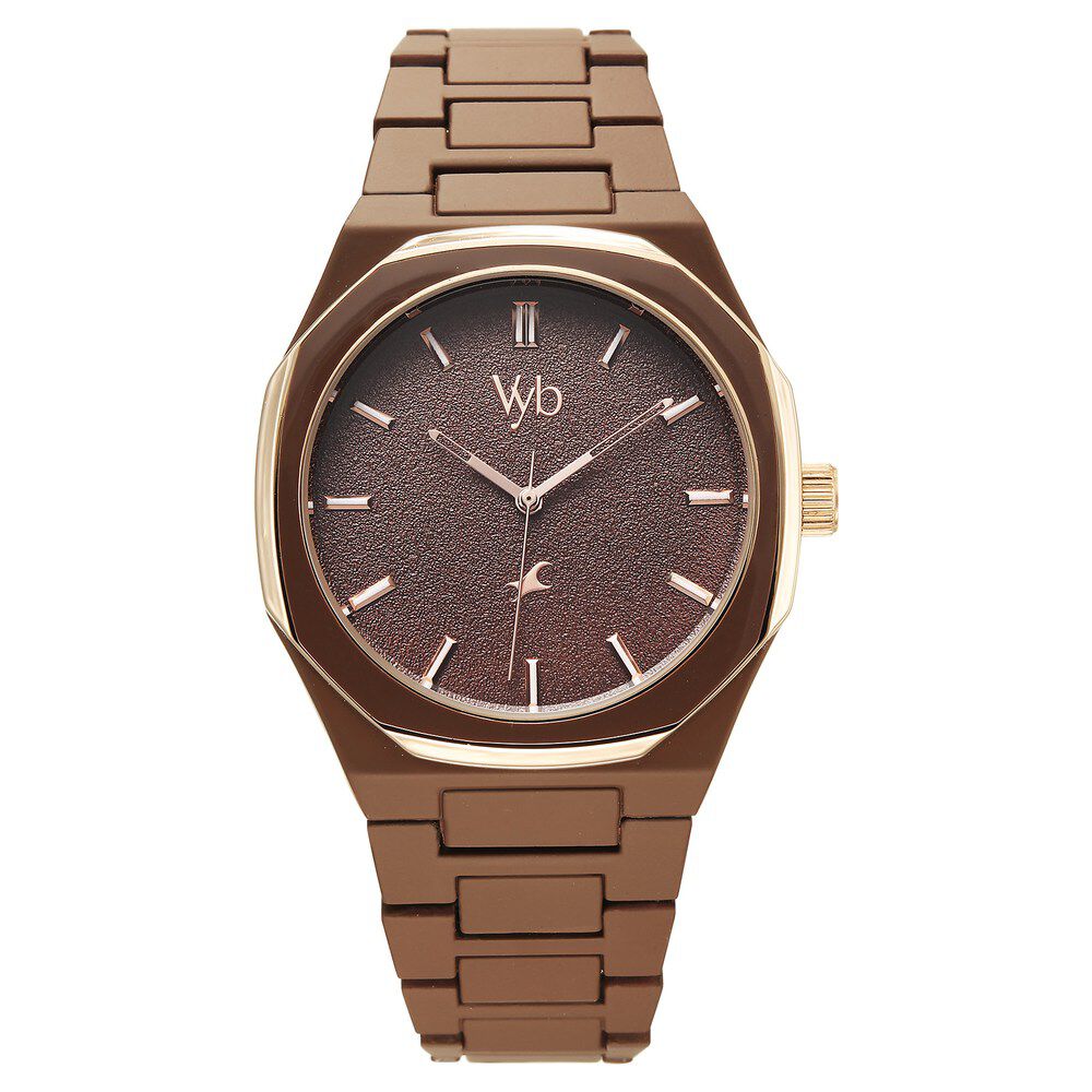 Buy Online Vyb Hustler By Fastrack Quartz Analog Brown Dial Brown