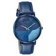 Poze By Sonata Quartz Analog Blue Dial Blue Leather Strap Watch For Men - image number 2