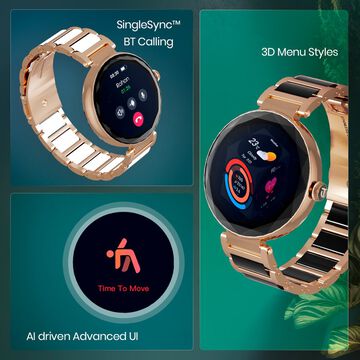 Titan Elixir with All 316L SS construction, 3.04 CM AMOLED Display, BT Calling, Skin Temperature Sensor, Womens Health