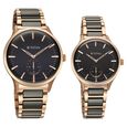 Titan Modern Bandhan Pair Analog with Black Dial Ceramic and Rose Gold Stainless Steel Strap Watch for Couples - image number 1