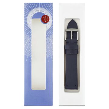 22 mm Blue Genuine Leather Strap for Men