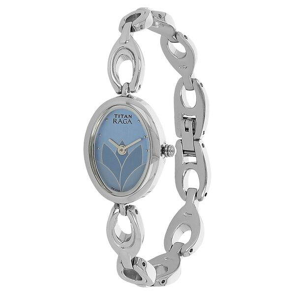Titan Raga Blue Dial Women Watch With Metal Strap - image number 1