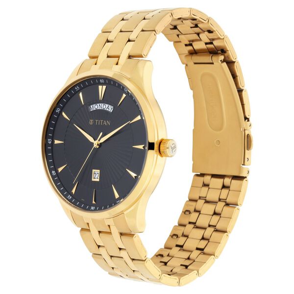 Titan Regalia Opulent Black Dial Analog with Day and Date Stainless Steel Strap watch for Men - image number 2