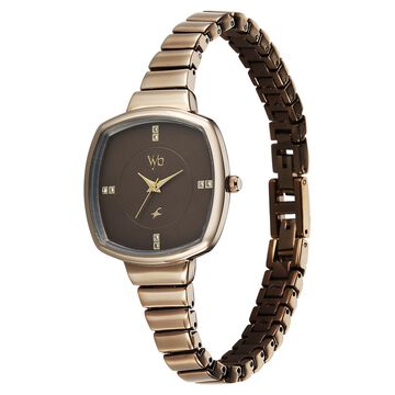 Fastrack Vyb Muse Quartz Analog Khaki Dial Metal Strap Watch For Girls