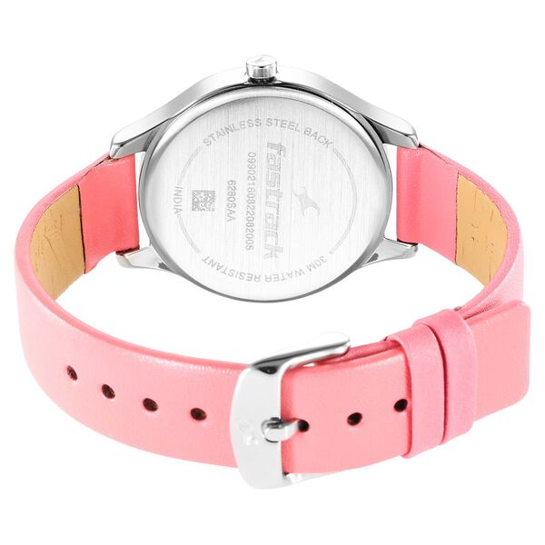 Fastrack Stunners Quartz Analog Pink Dial Leather Strap Watch for Girls - image number 4