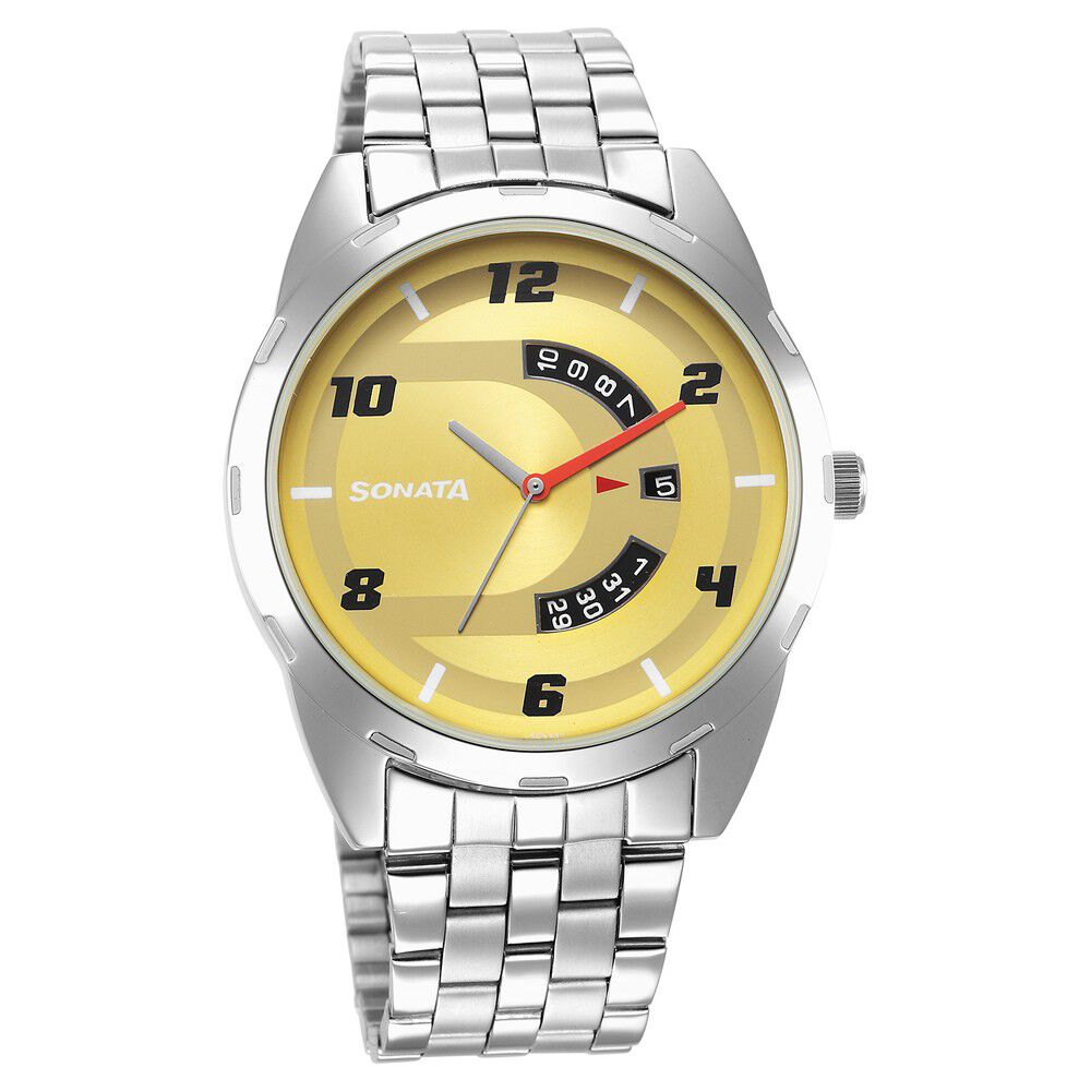 Sonata steel watch best sale price