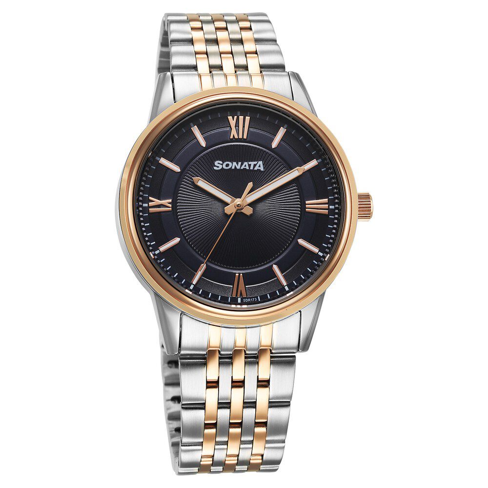 Buy Online Sonata Wedding Quartz Analog Blue Dial Stainless Steel Strap Watch For Men 77154km01 Titan