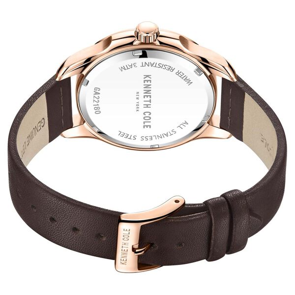 Kenneth Cole Quartz Analog Silver Dial Leather Strap Watch for Men - image number 4