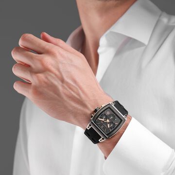 Cerruti 1881 Quartz Chronograph Black Dial Black Colour Silicone Strap Watch For Men