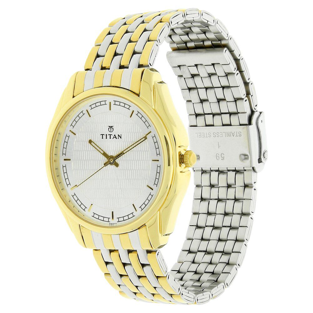 Buy Online Titan Karishma Silver Dial Analog Stainless Steel Strap