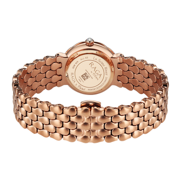 Titan Raga Paris, with Love Quartz Analog Rose Gold Dial Red Stainless Steel Strap Watch For Women