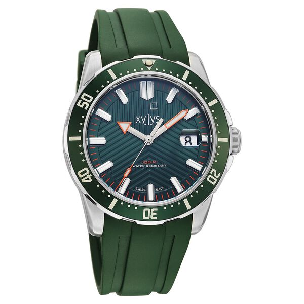Xylys DiveX Quartz Analog Green Dial with Green Silicone Strap Watch for Men - image number 1