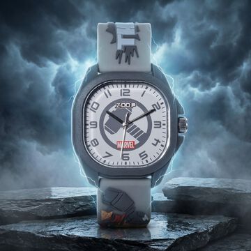 Zoop Marvel Analog Watch with White Thor Dial & Grey Strap for Boys Kids, from House of Titan
