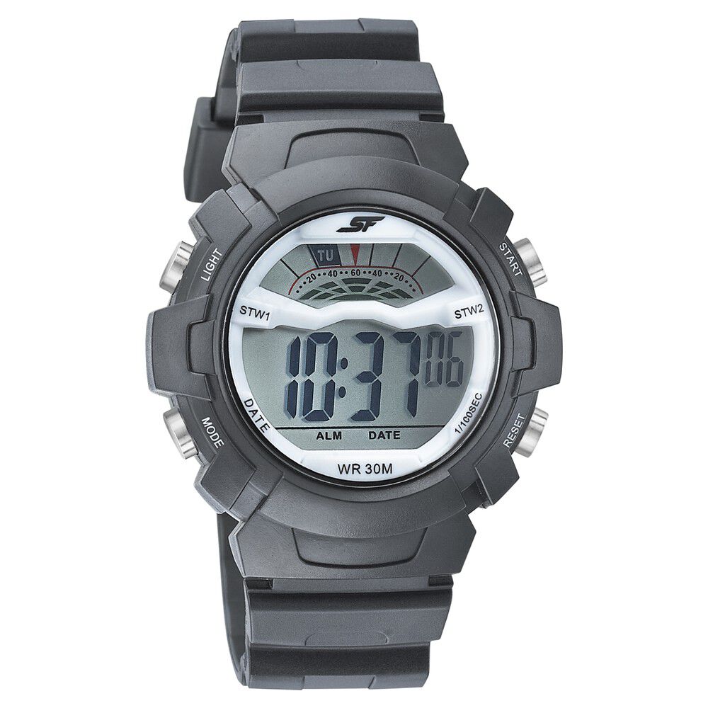 Buy Online SF Digital Dial Black PU Strap Watch for Men