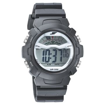 SF Digital Dial Black PU Strap Watch for Men