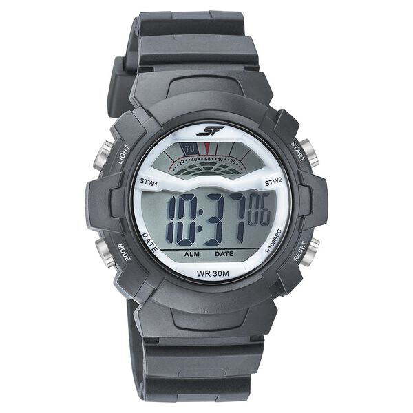 SF Digital Dial Black PU Strap Watch for Men - image number 0
