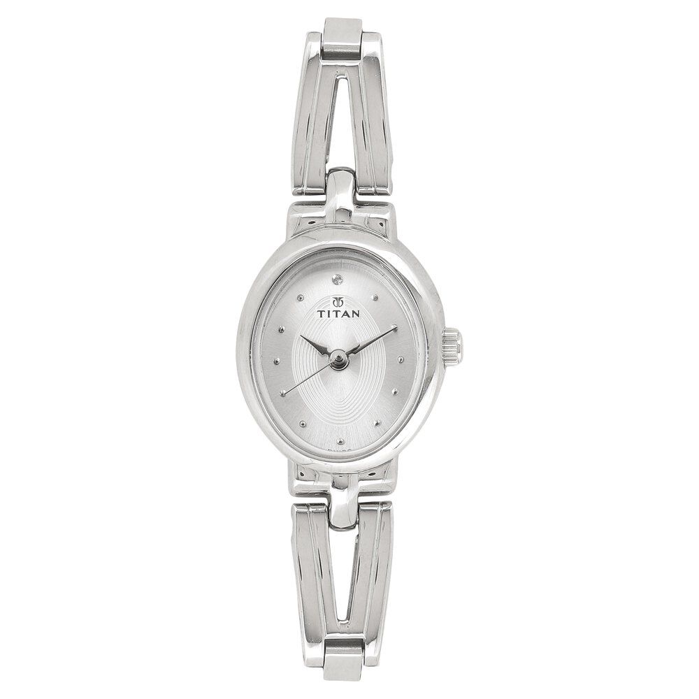 Buy Online Titan Quartz Analog Silver Dial Stainless Steel Strap Watch for Women nr2594sm01 Titan