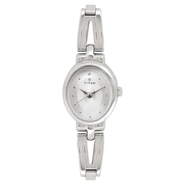 Titan Quartz Analog Silver Dial Stainless Steel Strap Watch for Women - image number 0