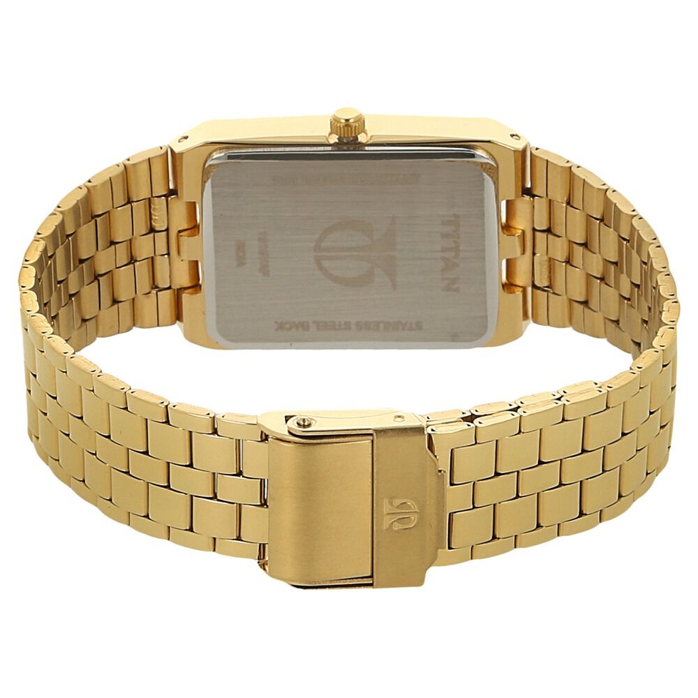 Buy Online Titan Analog Champagne Dial Quartz Stainless Steel Strap watch for Men nj1918ym13 Titan
