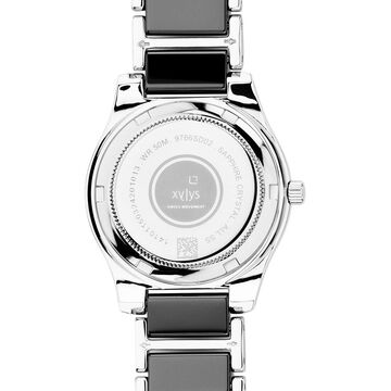 Xylys Shimmer Swiss Analog Steel & Ceramic Mother of Pearl Black Dial Watch for Women