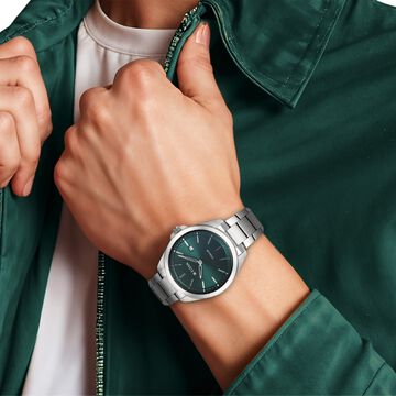 Titan Titanium Quartz Analog Green Dial Titanium Strap Watch for Men