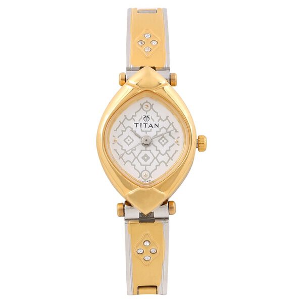 Titan Quartz Analog White Dial Stainless Steel Strap Watch for Women - image number 0