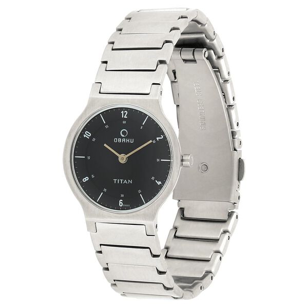 Titan Quartz Analog Black Dial Stainless Steel Strap Watch for Women - image number 1