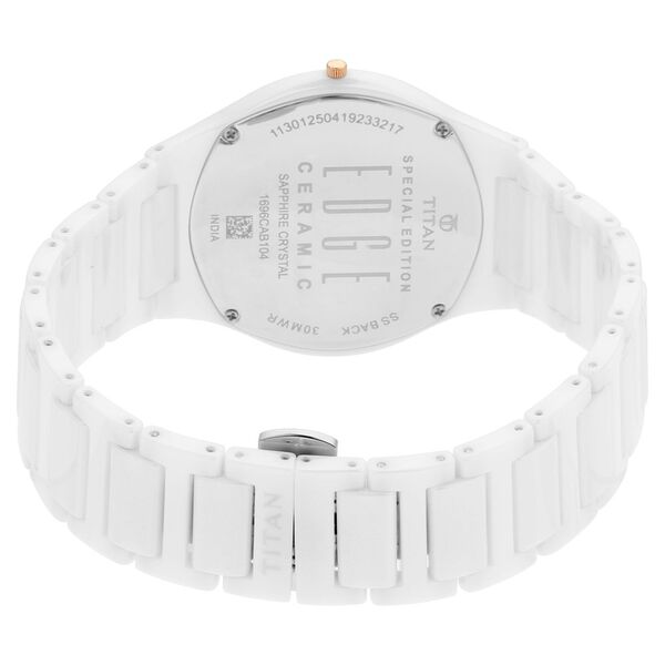 Titan Edge Ceramic Quartz in Arctic White Dial Watch for Men - image number 4