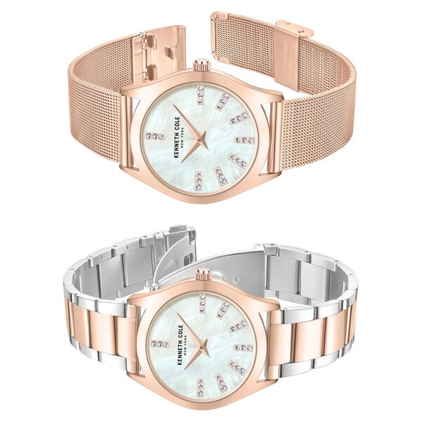 Kenneth Cole Quartz Analog Mother Of Pearl Dial Stainless Steel Interchangeable Strap Watch For Women - image number 3
