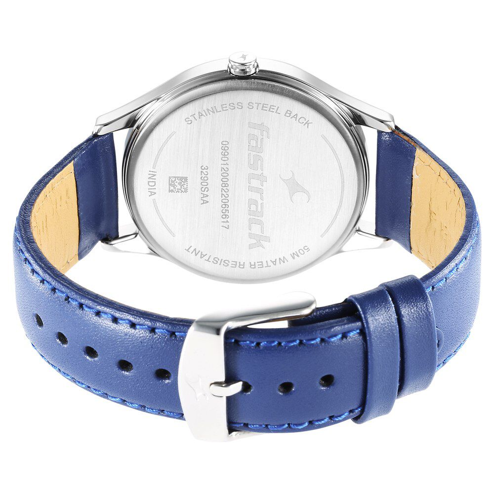 Buy Online Fastrack Stunners Quartz Analog Blue Dial Leather Strap