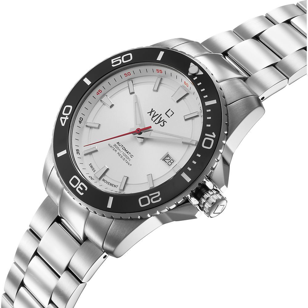Buy Online Xylys Automatic Analog with Date Silver Dial Silver