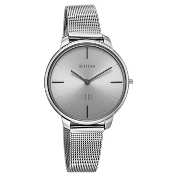 Edge Velora Quartz Analog Grey Dial Grey Metal Strap Watch For Women