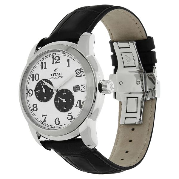 Titan White Dial Automatic Leather Strap watch for Men - image number 1