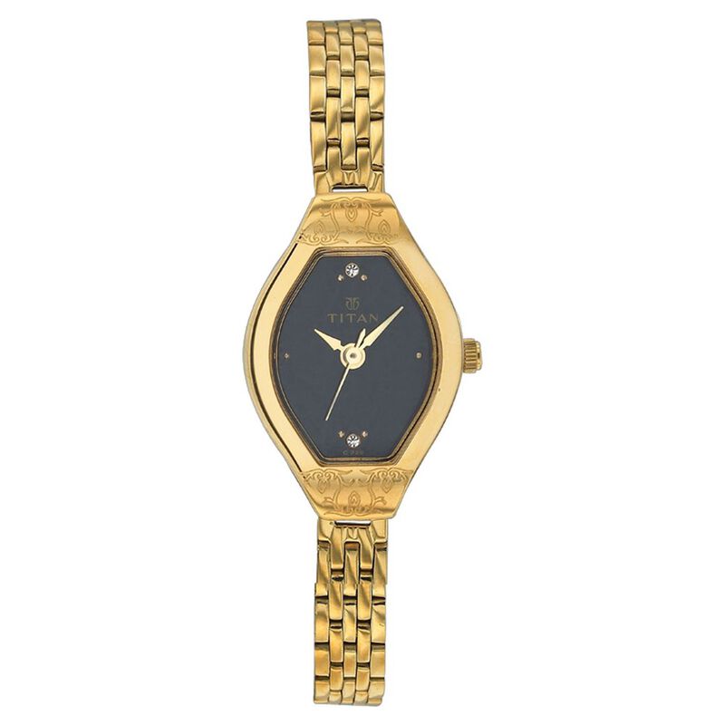Titan Quartz Analog Black Dial Watch for Women