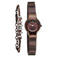 Titan Raga Glimmers Quartz Analog Brown Dial Rose Gold Metal Strap Watch For Women
