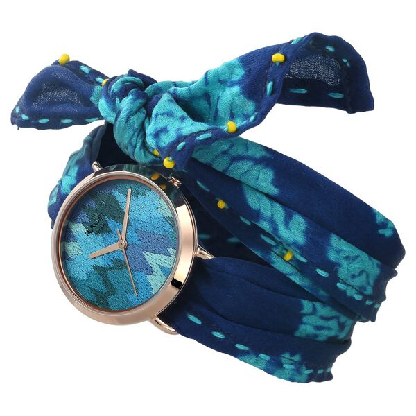 Titan Raga Twirl Blue Dial Analog Silk Fabric and Dori Strap watch for Women - image number 2