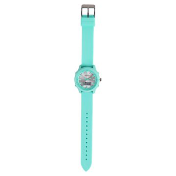 Zoop Ana-Digi Watch with Silver Dial & Green Strap for Girls Kids, from House of Titan