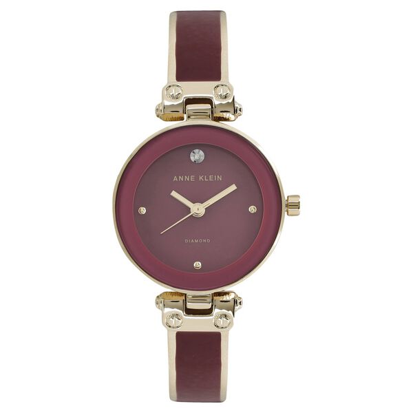 Anne Klein Quartz Analog Maroon Dial Ceramic Strap Watch for Women - image number 0