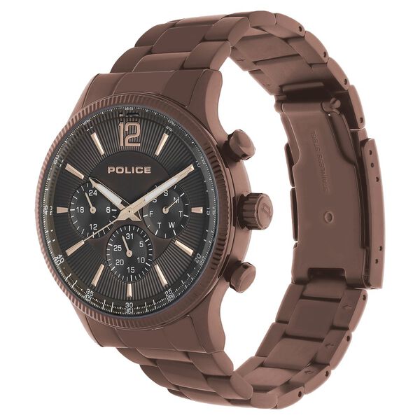 Police Quartz Multifunction Brown Dial Stainless Steel Strap Watch for Men - image number 2