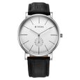 Titan Elegance Analog with Small Second and White Dial Black Leather Strap Watch for Men - image number 1