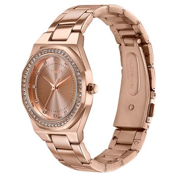 Sonata Jashn Quartz Analog Rose Gold Dial Rose Gold Metal Strap Watch For Women