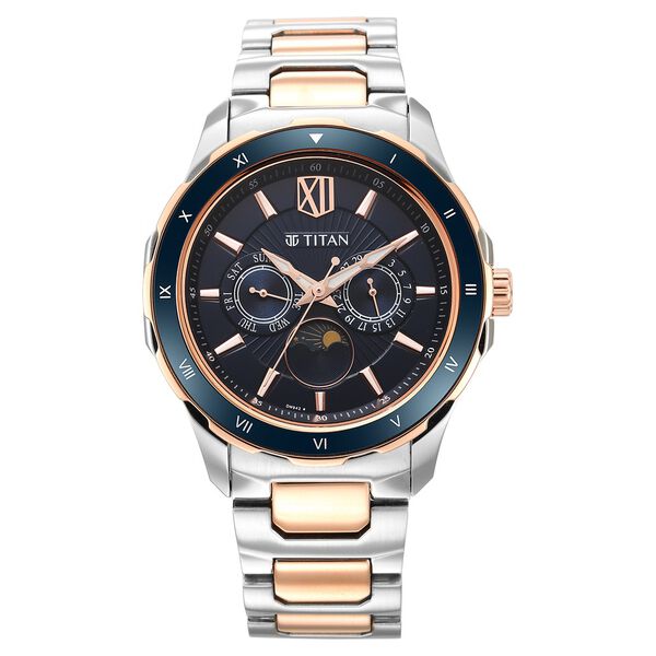 Titan Regalia Premium Blue Dial Quartz Multifunction Stainless Steel Strap watch for Men - image number 2