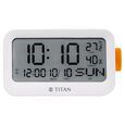 Titan Alarm Clock - Digital Lcd Screen Display With Day Date Month Temperature Humidity, Rotating Knob Setting - image number 1