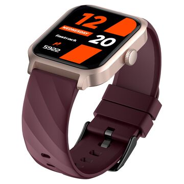 Fastrack Rave FX2 with 4.64 cm UltraVU HD Display, SingleSync BT Calling, Functional Crown with Wine Red Strap