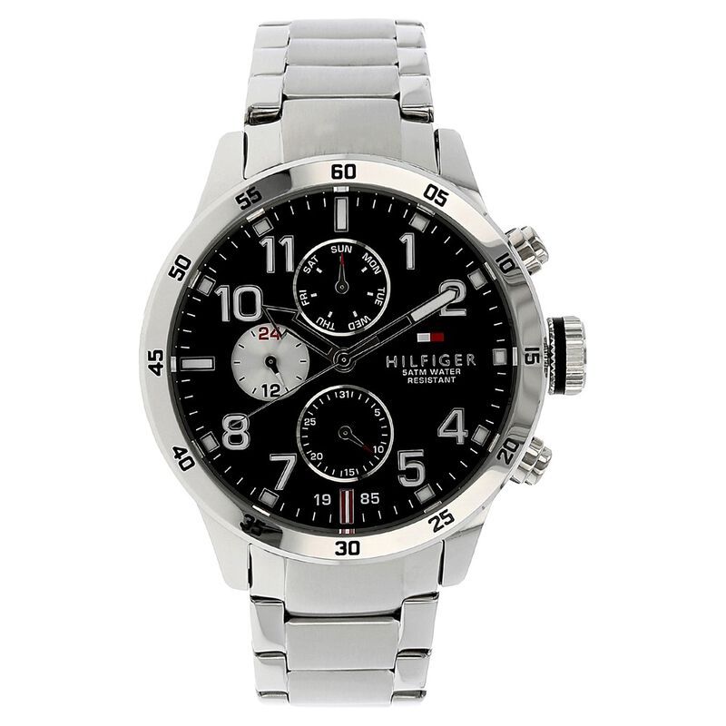 Tommy Hilfiger Quartz Analog Black Dial Metal Strap Watch for Men
