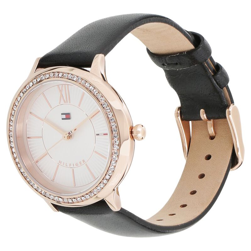 Tommy Hilfiger Quartz Analog White Dial Leather Strap Watch for Women - image number 1