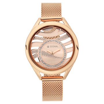 Titan Animalia Quartz Analog Stainless Steel Strap Watch for Women